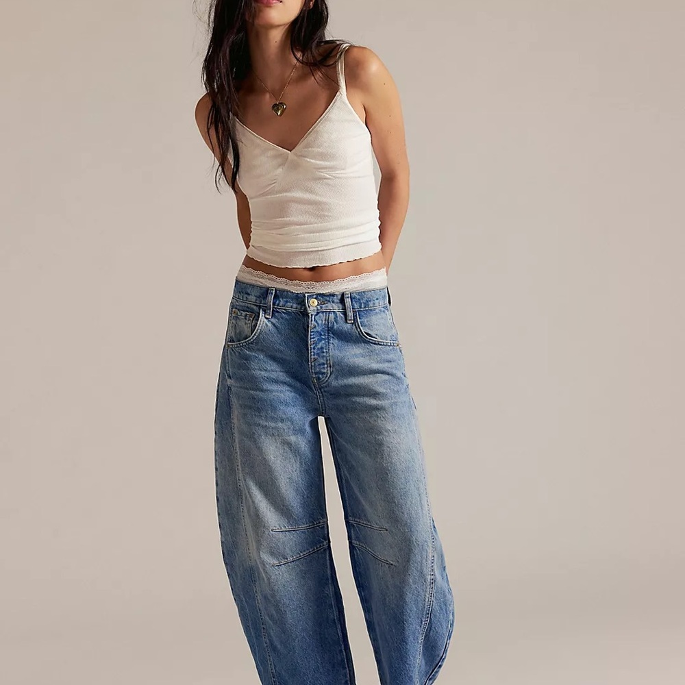 Free People Good Luck Barrel Jeans